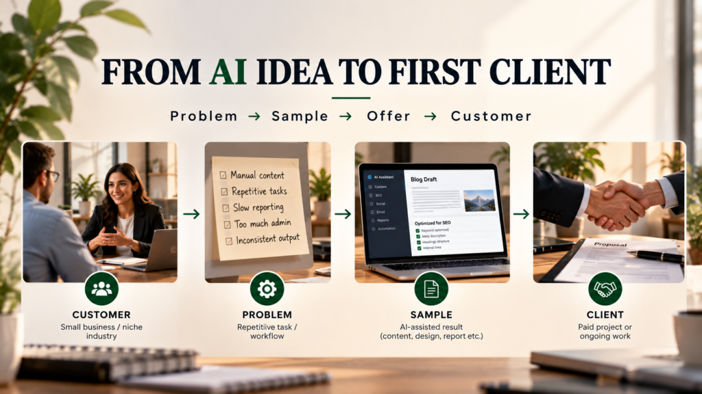 AI freelance journey from identifying a customer problem to creating a sample and finding a first client