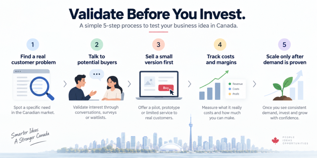Startup Business Ideas in Canada: 15 Practical Businesses to Start in 2026 3 How to validate a startup business idea in Canada before spending money