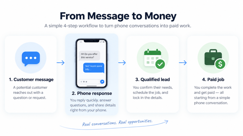 How a phone-based lead handling service turns customer messages into booked jobs