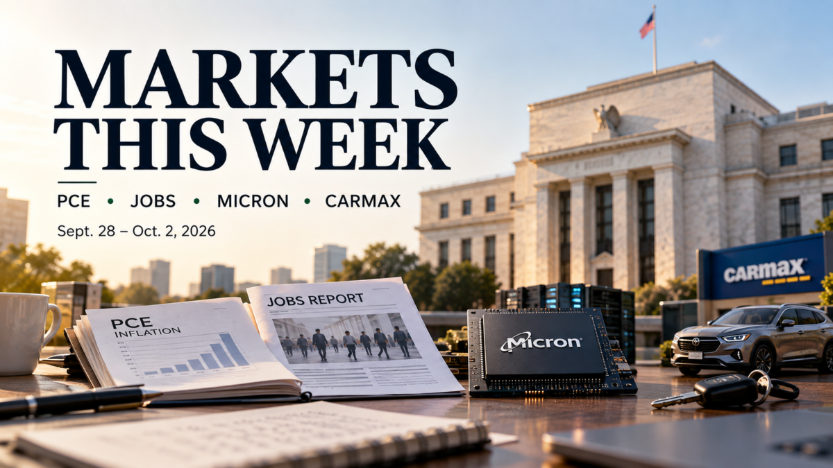U.S. market calendar for PCE inflation, jobs data and major earnings in the week of September 28, 2026